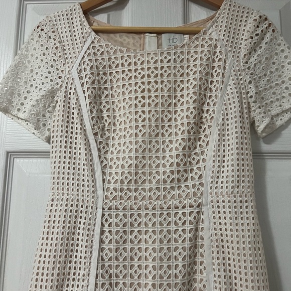 Anthropology HD in Paris Cream Eyelet Mini Dress - Picture 2 of 5
